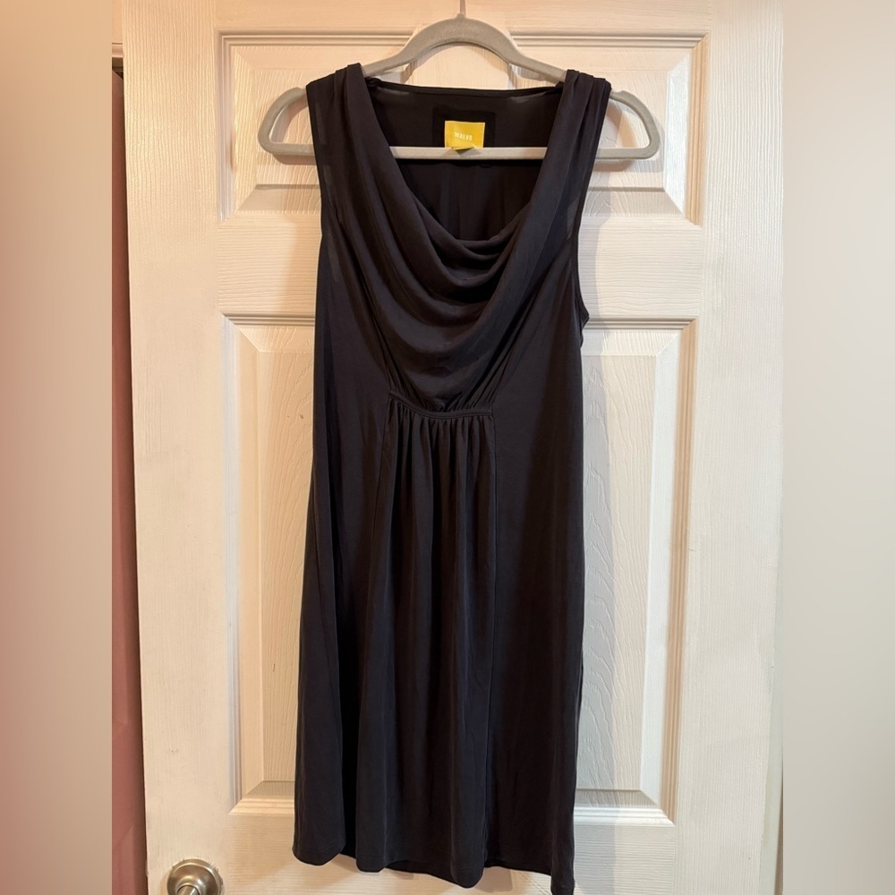 Maeve Charcoal Gray  Draped Midi Dress